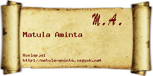Matula Aminta névjegykártya